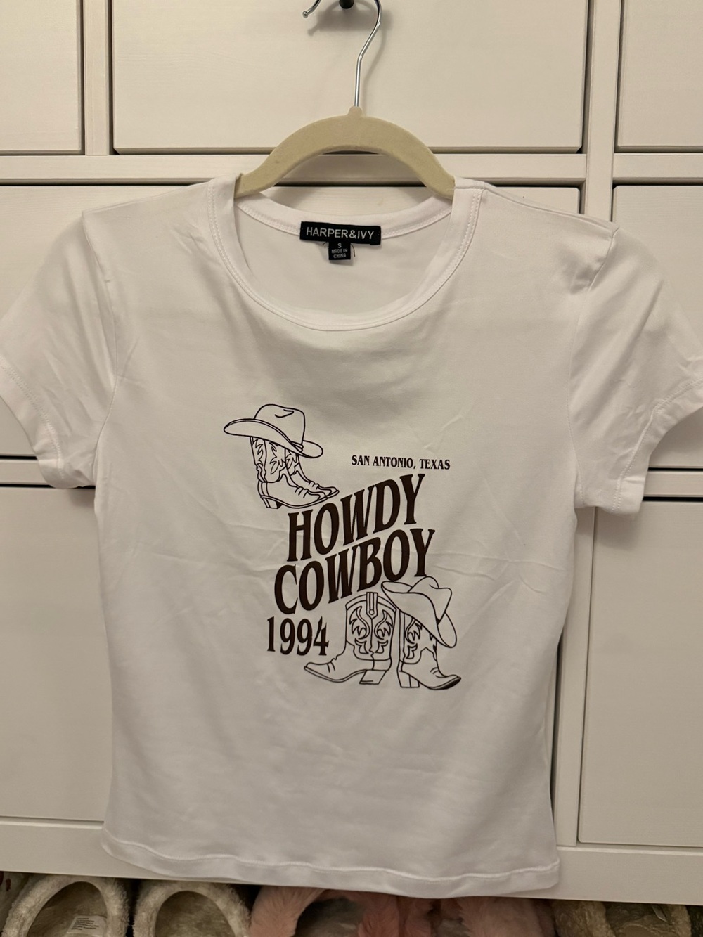 White Cowboy Baby Tee